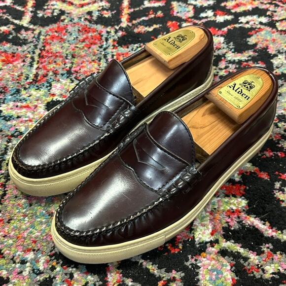 VGUC Oak Street Bootmakers Beefroll Penny Loafer Burgundy Made in USA 9 D main image 6